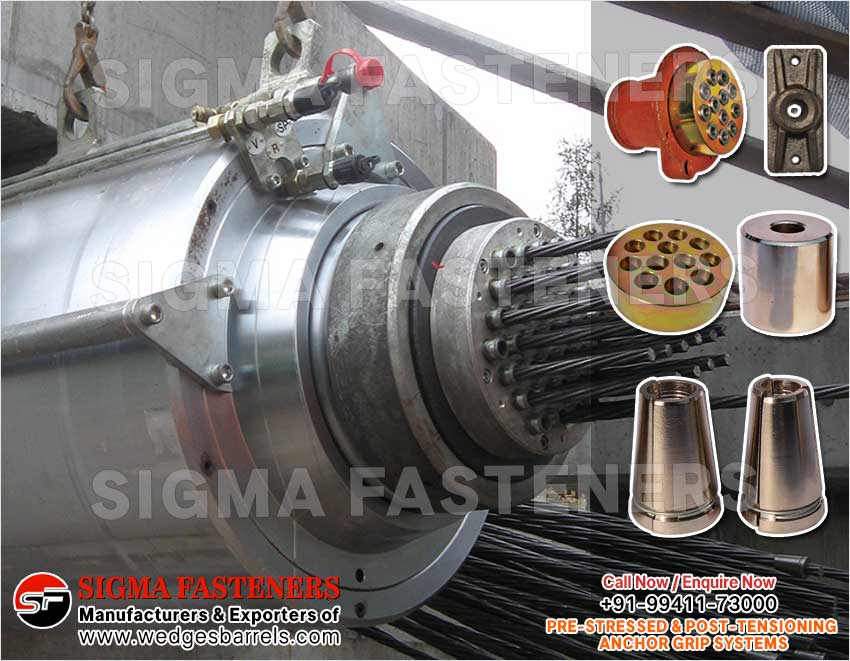 Pre & Post Tensioning Grip Systems Anchor Heads Wedges and Barrels Manufacturers Exporters in India Ludhiana