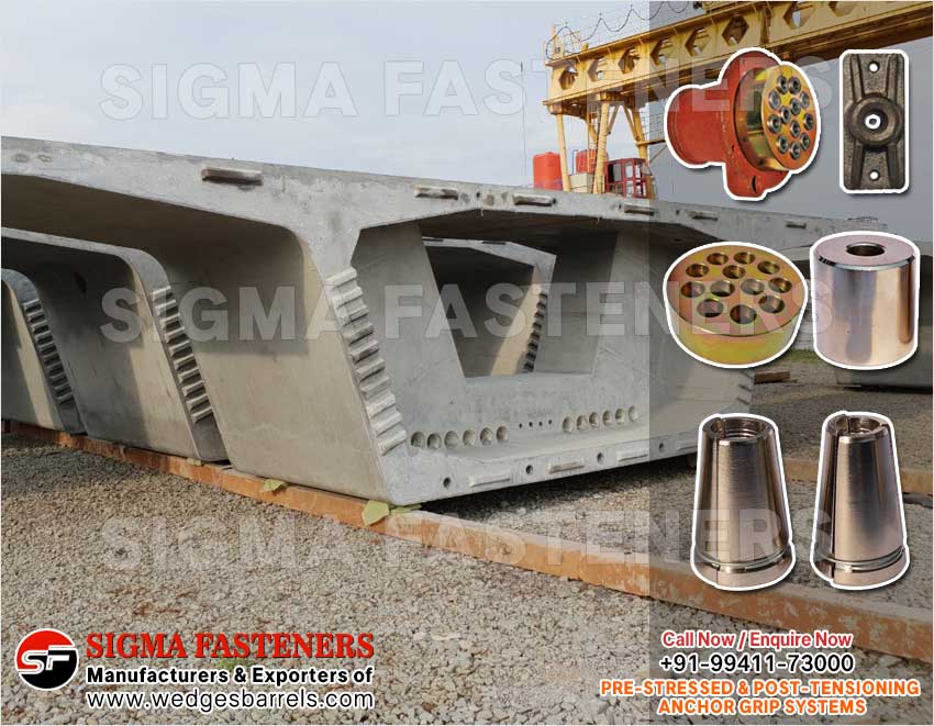 Pre & Post Tensioning Grip Systems Anchor Heads Wedges and Barrels Manufacturers Exporters in India Ludhiana
