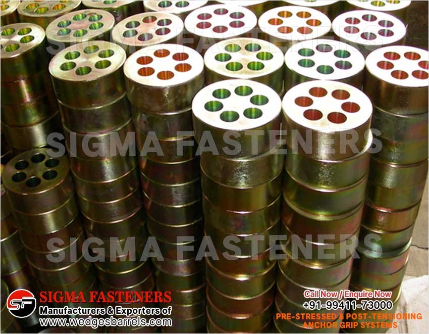 Pre & Post Tensioning Grip Systems Anchor Heads Wedges and Barrels Manufacturers Exporters in India Ludhiana