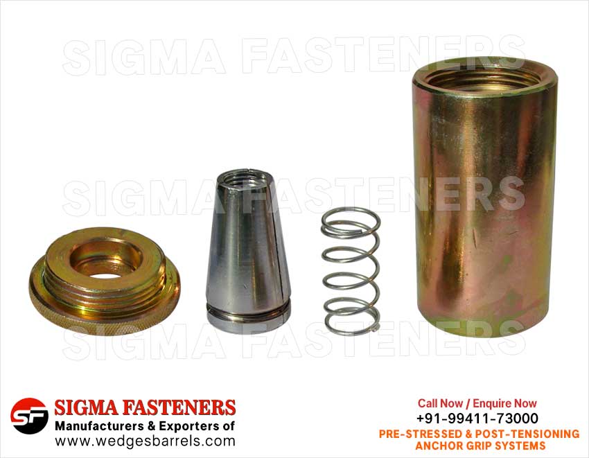Wedge Enclosed Couplers Manufacturers exporters in India Anchor Wedges Anchor Barrels Anchor Heads Wire Rope Grip Systems Suppleirs in India Ludhiana